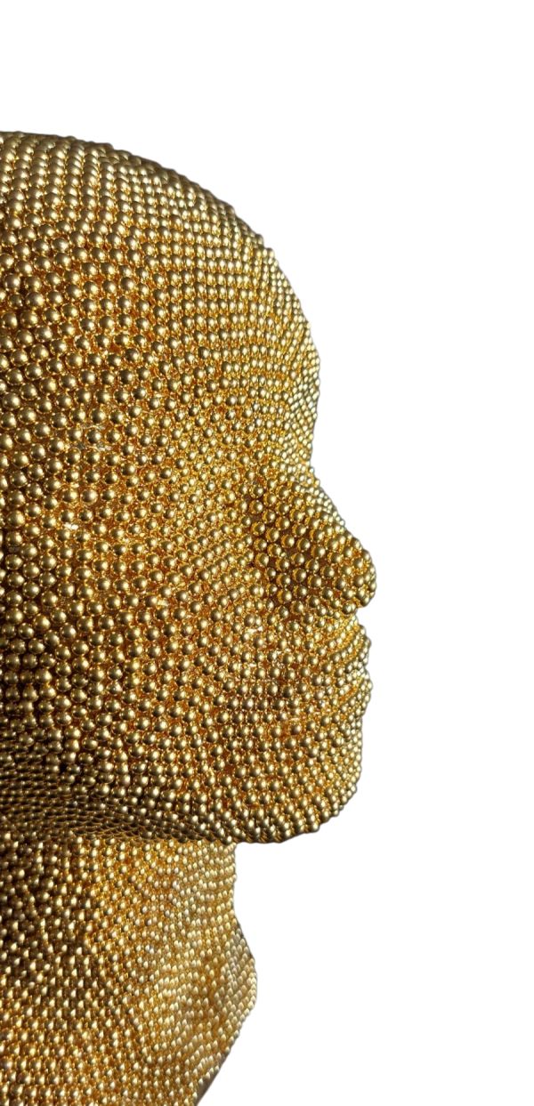 Skulptur Kopf Gold